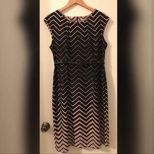 Dressbarn Belted Ombré Chevron Dress